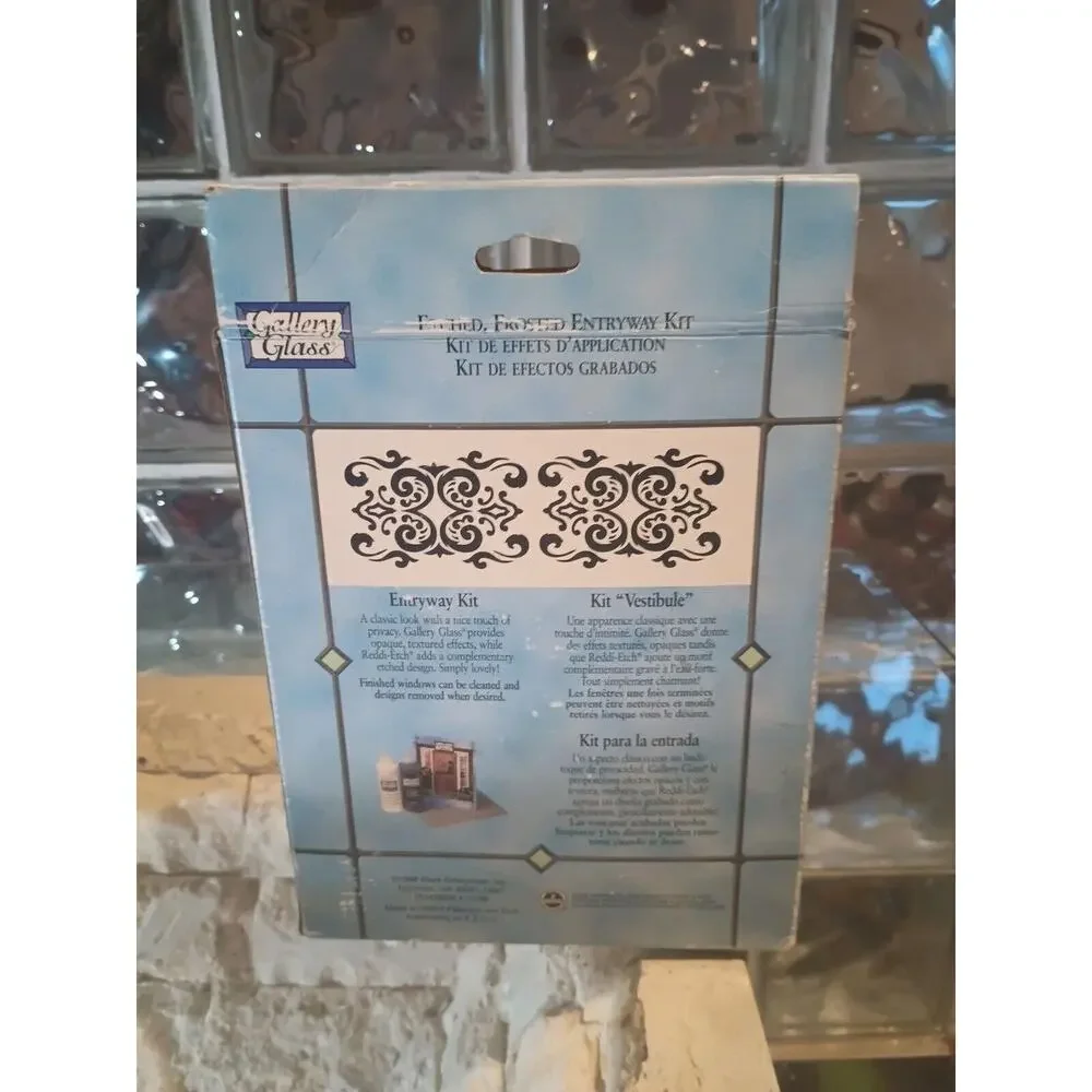 Gallery Glass Frosted Entryway Kit Plaid 16342 Traditional Outline Paint Apply